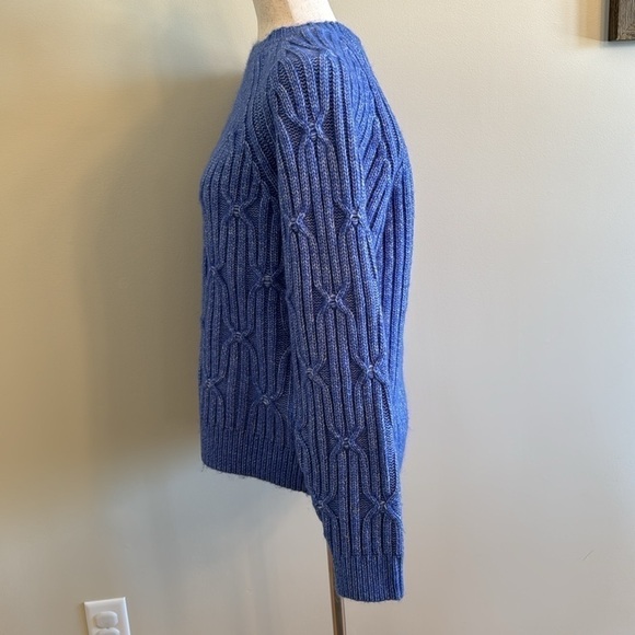 Topshop Knitted Cable Raglan Sweater Size 4-6 in Blue - Picture 7 of 13